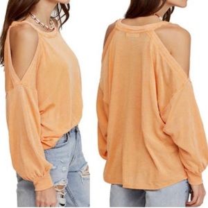 Free People Chill Out Cold Shoulder Orange Too size large